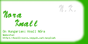 nora knall business card